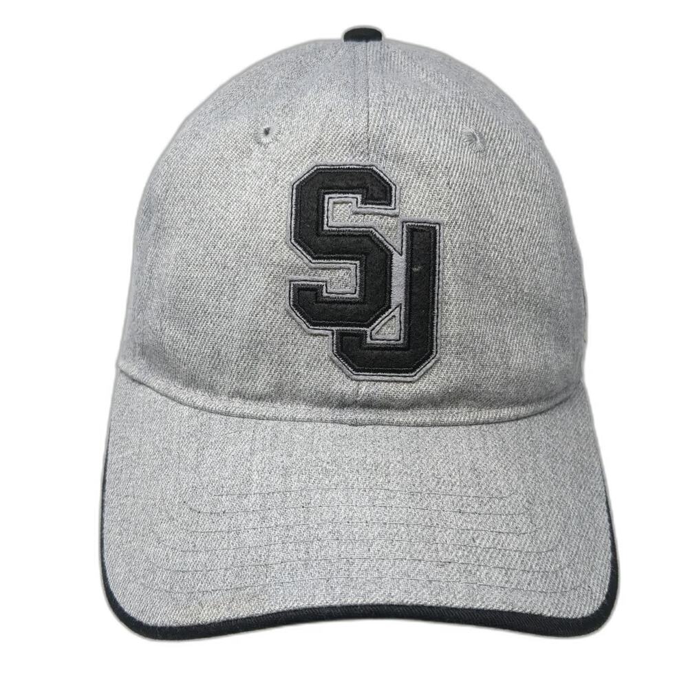 Sean John Baseball Cap Gray One Size Interlocking SJ Logo Slideback Strap Hat
